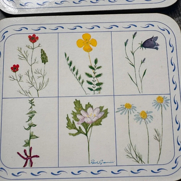 Vintage Jason Drink  Coasters Flower Box Cork Backed Rectangle Set 6 New Zealand - Picture 5 of 6